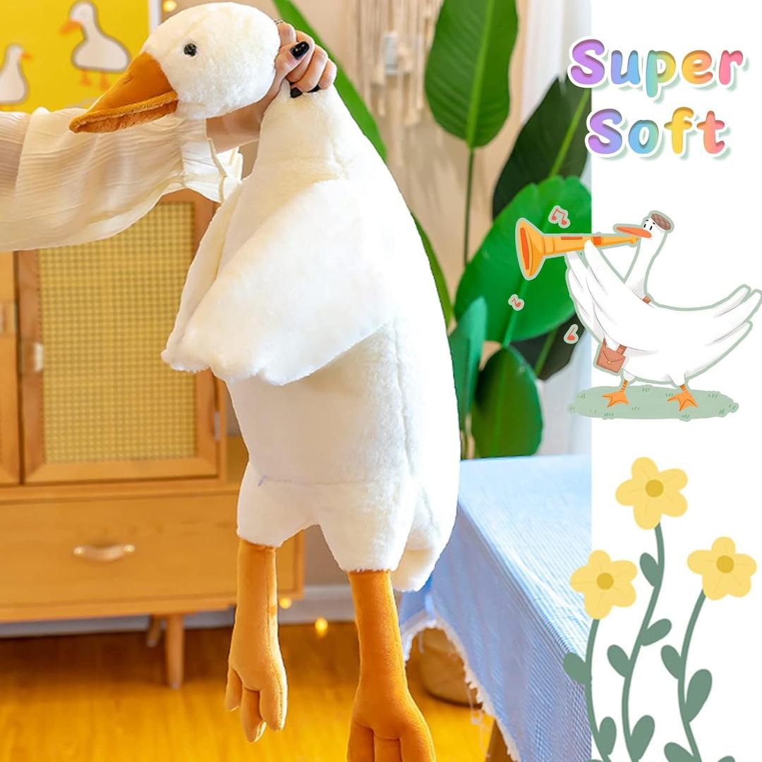 Goose Stuffed Animal 20 Inch Plush Toy, 1.4 lbs Cute Duck Stuffed Animal, Plush Soft Plushies Pillow Doll Toys, Gift for Anxiety Kids and Friends, White