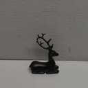1 Pcs Christmas Reindeer Sculpture, Resin Deer Christmas Decoration, Matte Black Resin Elk Statues for Home Decor, Ideal for Living Room, Bedroom, Office, Bookshelf, and Desk Ornaments