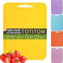 Silicone Cutting Board for Kitchen, 11.8''x 8.6'' Flexible Cutting Boards, BPA Free Non Slip Cutting Mat for Meat, Vegetables and Fruit with Easy Grip Handle, Dishwasher Safe (Yellow)