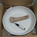 CAROTE Non Stick Frying Pan Skillet, Omelet Pan, Healthy Non Toxic Granite Chef Pan, Induction Compatible Egg Frying Pan with Heat-Resistant Handle, PFOA-Free,Cream White, 10"