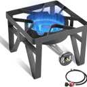 SKOK 200,000 BTUs High Pressure Single Burner Propane Camping Stove - Portable Outdoor Stove for Outdoor Cooking, Backyard, Picnic