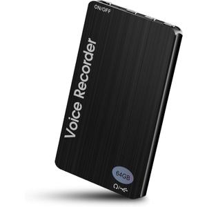 USB Voice Recorder with Microphone and Headphone Output for Home Use