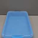 Sensory Bin Sand Tray with Lid for Toddlers 2 Pcs 15in Portable Sandbox Toy Large Plastic Tray for Kids 3 4 5 6 Fill with Sand, Water, Beads, and More (2 Blue)