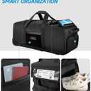 90L Rolling Duffel Bag with Wheels, 4-way Carry Foldable Large Travel Duffle with Backpack Straps & Shoe Compartment, Heavy Duty Luggage for Weekend, Camping, Moving, Includes 3 Organizers