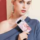 CameCosy Floral Case for Google Pixel 9 Pro 6.3inch with Luxury Pink Marble Pattern for Women Girls, Transparent Soft TPU Ultra Slim Anti-Scratch Shockproof Protective Cover for Google Pixel 9 Pro