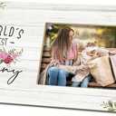 SRADMO Nanny Gifts - World's Best Nanny 12x6 inch Wooden Tabletop Photo Frame