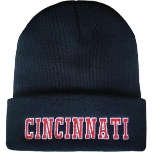 Football Fans Embroidered Beanie Knit Hat for Men Women Winter Hat (Black)