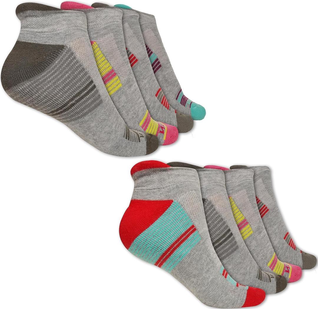 Compression Ankle Socks for Men & Women  Stretch Fit, Cushioned Support & Breathable Comfort, Size 7-10 (Grey (Assorted) - 8 Pk)