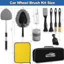 NIKCOSMK Windshield Cleaner Tool, 14Pcs Car Cleaning Kit - Car Interior Detailing Kit with Extendable Handle, Cleaning Gel & Microfiber Pads, All-in-One Inside Car Cleaning Supplies for Women Men