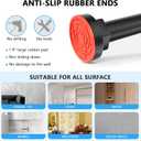 Shower Curtain Rod 27-79 Inches, Adjustable Tension Shower Rod No Drilling, No Slip, Spring Tension Curtain Rod for Bathroom Kitchen Closet Windows - Black