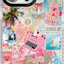 for iPhone 15 Pro Max Case, Coastal Life Pattern with Tropical Collage, Military-Grade Drop Protection, Trendy Soft Slim TPU Protective Cover with Camera Protection for WomenGirls (PinkSummer)