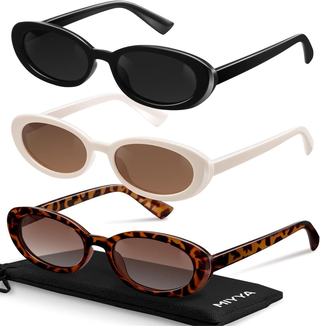 miyya Old Money Polarized Oval Sunglasses  2025 Edition, UV400 Protection, Feather-Light Fit & Trendy Colors (Black/Pearl/Tortoise)