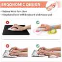 Mouse Pad Wrist Support Keyboard Wrist Rest Set, Ergonomic Mouse Pad with Non-Slip Base for Computer Laptop Home Office Coasters, Easy Typing & Pain Relief Mouse Mat (Eucalyptus)