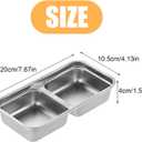 2 x Grab and Go Snack Containers Reusable, Stainless Steel Double Compartment Snack Containers, Leakproof & Airtight Food Storage Container s, Ideal for Lunch, Snac ks Dips, Condiments