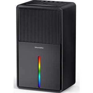 Dehumidifiers(102OZ) Water Tank for Home with 7 Led Colors Timer8-12-24H) Ultra Quiet Portable Small Dehumidifier with Auto Shut Off Ideal for Basement, Bathroom, Bedroom, Garag, RV