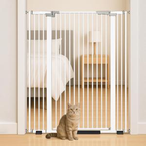 52" Extra Tall Cat Gate for Doorway,30"-41" Adjustable Width Pet Gate, Auto Close Pet Gate Include 2.75" and 5.5" Extension Kits,Pet Gate Indoor No Drilling for Doorways and Kitchen