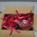 Weysat 8 Pcs 4 Inch Matte Red Fillable Christmas Ball Ornaments Plastic Christmas Tree Ornaments Balls with Hanging Ribbons for Outside Lawn Yard Tree Decorations