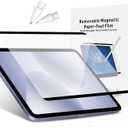 Magnetic Matte Paper Film for iPad Pro 13-inch M5/M4 (2024-2025) & iPad Air 13-inch M4/M3/M2 (2024-2026), Detachable & Reusable, Anti-Glare Matte Finish with 2 Extra Pencil Tips