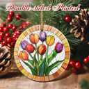2 x Christmas Ornaments, Flower Ornament, Christmas Tree Ornaments, Xmas Decorations, Holiday Decorations, Tulips Gifts, Flower Lovers Gift, Holiday Party Gifts, and Xmas Gift Ideas