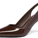 Rilista Women's Slingback Kitten Heels Closed Pointed Toe Wedding Party Dress Pumps Shoes (9)