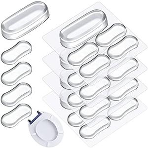 Outus  Pack 2 Toilet Seat Bumpers Replacement Kit Universal Bidet Attachment for Toilet Lid Silicone Rubber Bumpers with Strong Adhesive for Families, Hotels, School,  Heights Shapes, Clear, 10 Piece