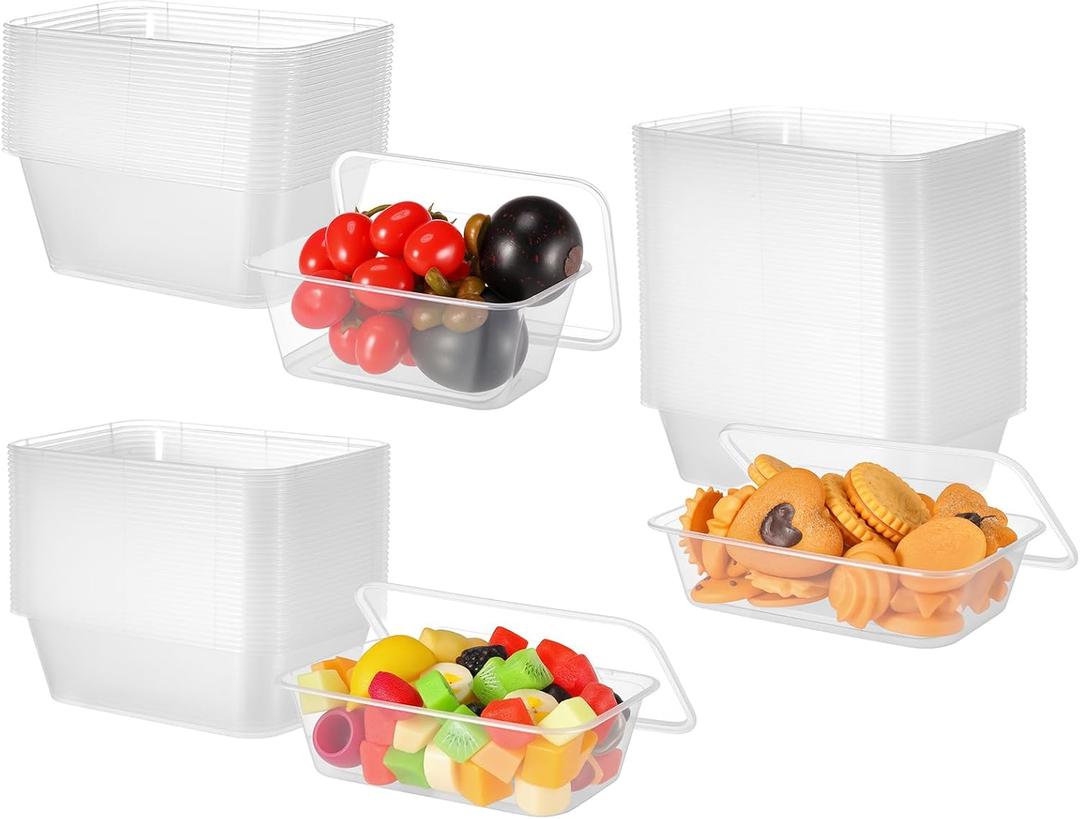 Bokon 100 Pcs Plastic Meal Prep Container with Lid Disposable Clear Lunch Containers Stackable Food Storage Container Box Spill Proof for Salad Snack Microwave Dishwasher Freezer Safe (Multiple Sizes)
