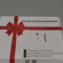 LED Note Board with Colors, Rechargeable LED Drawing Board with 7 Markers, 5 Mode 13.8" x 9.8" Acrylic Message Board with Light, Include Hanging Chain, Led Drawing Board with Stand for Room Decor