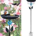 hogardeck 40 Metal Bird Bath for Outside, Freestanding Birdbaths & Birdfeeder for Outdoors, Upgraded 5 Pronged Base Bird Baths Feeder Bowl for Garden Patio Yard Lawn Decor