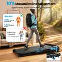 Walking Pad with Incline, 6.2 MPH Walking Pad Treadmill with Double Frame, Easy Read Full Screen LED Display, Low Noise 2.75HP Brushless Drive, Walking Pad Under Desk 350 LBS Weight Capacity