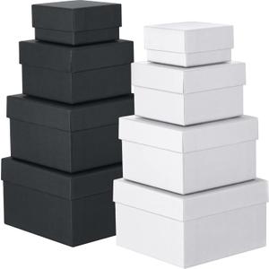 Geosar 8 Pack Square Gift Boxes with Lids 3.5-6 in Assorted Sizes Nesting Gift Boxes for Presents Birthday Bridesmaid Wedding Valentines Christmas Party Favor