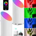 SUNVIE Smart Floor Can Light 5W RGBW Color Changing Up Lights Indoor with Timer 2700K-6500K Floor Spotlight Dimmable Uplighting Indoor Uplights for Plant Corner, APP Control Alexa & Google Home, White, 2PCS