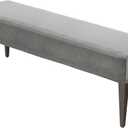 Dining Bench Cover, for 39.4 to 55" Length Waterproof Rectangle Stretchable Velvet Bench Slipcover Seat Covers for Living Room/Bedroom/Kitchen, Washable Seat Protector [Light Gray]