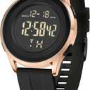 COSSINIGE Mens Digital Waterproof Military Watch for Men Black Dive Tactical Sports Minimalist Ultra-Thin Wrist Watch
