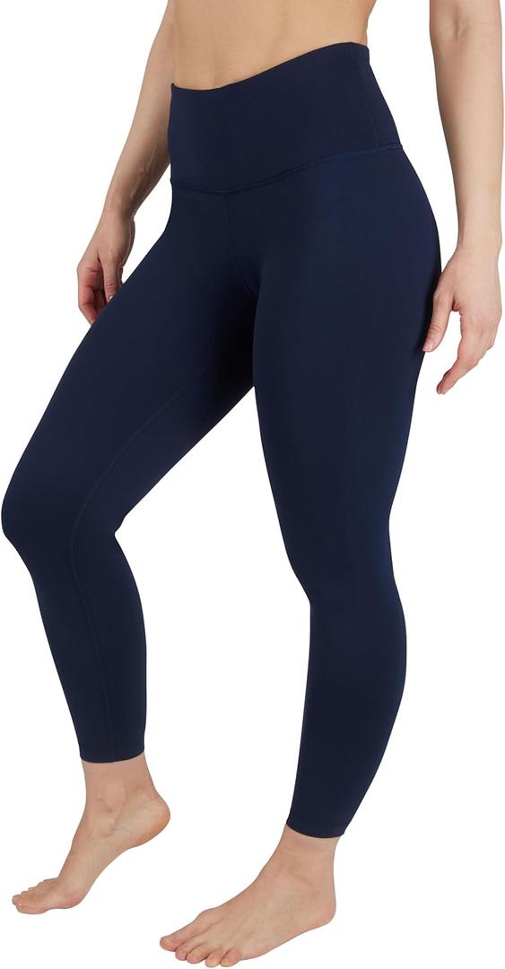 90 Degree By Reflex High Waist Legging 7/8 Tummy Control Yoga Workout Pants (Small, Dark Navy)