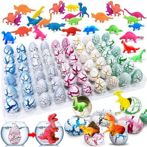 30 Pcs Hatching Dinosaur Eggs for Kids Party Favors, Easter Egg Filled with Toys Novelty Grow in Water Dino Eggs with Toys Inside Easter Basket Stuffers Birthday Gifts, Classroom Prize, Pinata Fillers. 2 Eggs is Broken