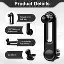 2 Pcs 17 mm/0.67" Ball Mount Extension Arm, Adjustable 2.04 Inch, 360 Degree Rotatable, Compatible with Car Phone Holder and Vent Extender, Durable Black for Secure Device Mounting