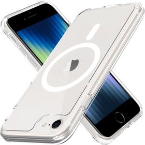 PinLiSheng Magnetic for iPhone SE 2022/2020 Case, iPhone 8/7 Case [Mil-Grade Drop Protection] [Compatible with Magsafe] Shockproof Slim Transparent Protective Phone Case, Clear