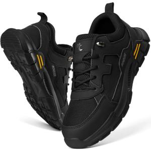 Composite Toe Shoes for Men Black Steel Toe Shoes Comfortable Non Slip Work Shoes for Protection Against Accidents or Injury Breathable Lightweight Construction Safety Sneakers Puncture Proof (10.5)