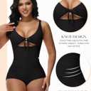 SHAPSHE Women's Tummy Control Swimsuit One Piece Slimming Bathing Suit Cutout Tie Knot Front Bikini Push Up Swimwear, Black 3XL