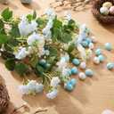 56 Pcs Easter Centerpieces for Tables Easter Vase Filler Floral Picks with Pearlescent Eggs Colorful Flower Arrangements for Home Table Centerpieces Vase Spring Decor(Blue and White)