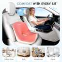 Car Seat Cushion and Lumbar Support Pillow, Larger Memory Foam Seat Cushion, Ergonomic L-Shaped Design Cushion for Back Pain Relief, Non-Slip Driving Cushion for Car, Office, Truck, Gifts for Mom-Pink