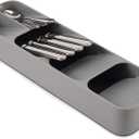 Joseph Joseph DrawerStore Compact Utensil Organizer For Kitchen Drawer Silverware, Flatware Tray, Small, Grey