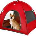 Red, Large Cat & Dog Waterproof Tent House - Washable Indoor/Outdoor Bed, Cave Nest for Small Pets