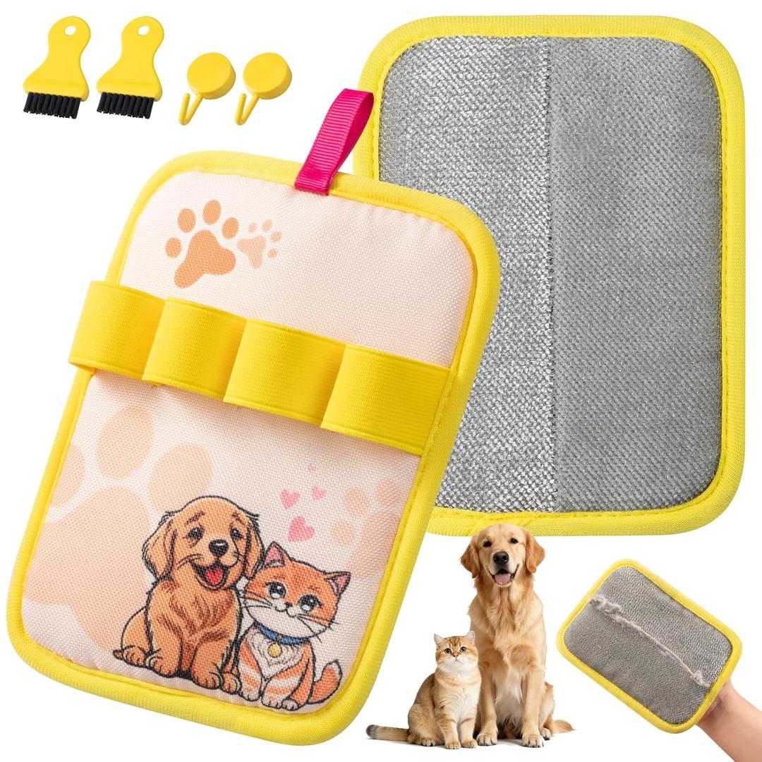 Pet Hair Removal Glovethe Magic Brush Electrostatic Pet Hair RemoverFurhero Gloves Mitt Dog Cat Grooming ToolFur Hero Reusable for Furniture Clothes Couch Cleaning 6PCS Box