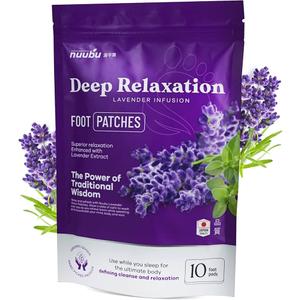 Nuubu | Deep Cleansing Foot Pads for Stress Relief, Better Sleep & Foot Care | Premium Japanese Organic Foot Patches with Ginger Powder | Natural Effective Foot Patch to Boost Energy 6 Pcs