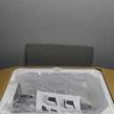 RIZZARI Large Cat Litter Box: Dark Gray Semi-Enclosed Stainless Steel Litter Box with Raised Edges - Anti-Leakage Odorless - Litter Pan for Small to Large Sized Cats in Bedroom Living Room, Size: 24"L*16"W*18"H