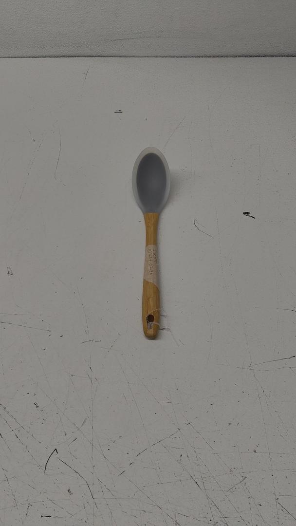 Large Silicone Cooking Spoons, Nonstick Solid Wooden Handle Spoon, Heat Resistan Silicone Kitchen Spoons for Cooking, Serving, Basting, Mixing