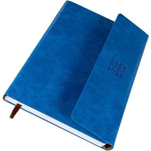 Planner 2025-2026, Weekly Monthly Academic Calendar for Jul 2025 - Dec 2026 [18 Month Agenda], 8.26" x 5.9" Faux Leather Cover + Thick Paper (Blue)