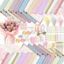 512Pcs Flower Wrapping Paper Kit with 120 Sheets Waterproof Floral Wrapping Paper 3D Butterfly Decor Crowns,Bouquet Pins Ribbons,DIY Crafts for Mother's Day Valentines Graduation Birthday Gift