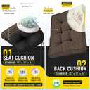 SUNROX Memory Foam Non Slip Rocking Chair Cushion, FadeShield Water Resistant Thicken Durable Tufted Pads, Set of Seat & Back Cushion with Ties for Indoor/Outdoor Rocker, 2 Piece, Heather Chestnut